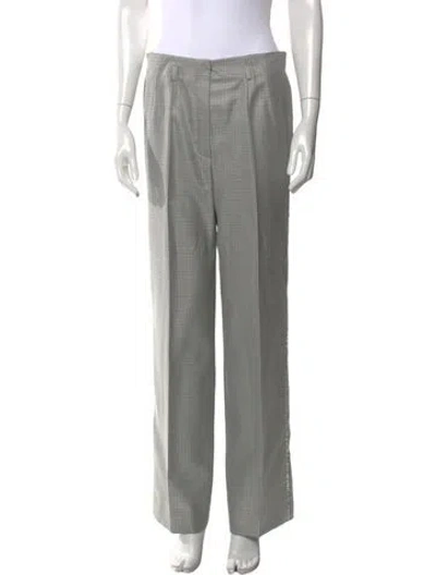 Pre-owned Escada Wool Wide Leg Pants In Gray