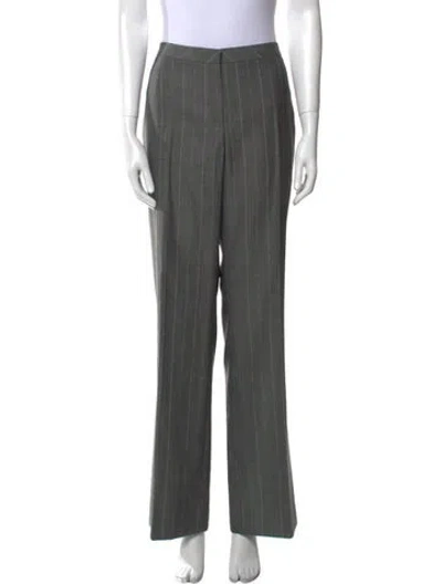 Pre-owned Escada Wool Wide Leg Pants In Gray
