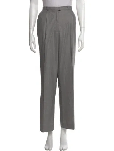 Pre-owned Escada Wool Wide Leg Pants In Gray