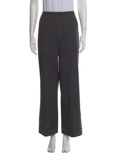 Pre-owned Escada Wool Wide Leg Pants In Gray