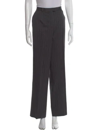 Pre-owned Escada Wool Wide Leg Pants In Gray