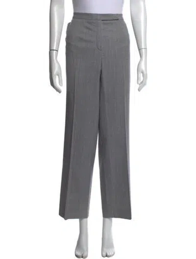 Pre-owned Escada Wool Wide Leg Pants In Gray