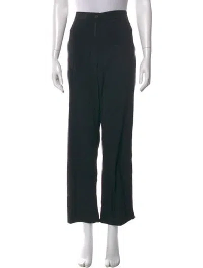 Pre-owned Escada Wool Wide Leg Pants In Green