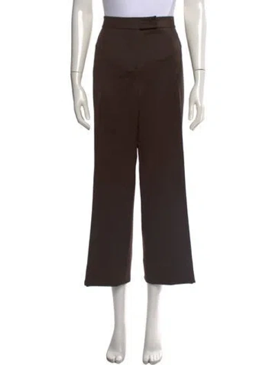 Pre-owned Escada Wool Wide Leg Pants In Green