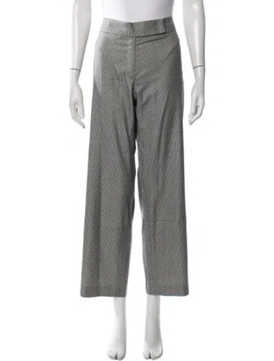 Pre-owned Escada Wool Wide Leg Pants In Green/neutrals
