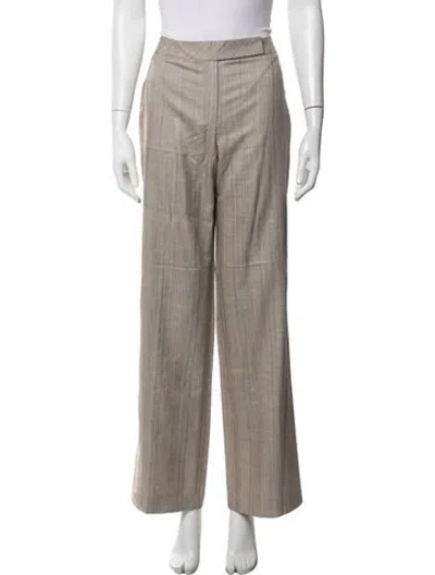 Pre-owned Escada Wool Wide Leg Pants In Grey
