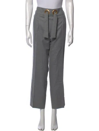 Pre-owned Escada Wool Wide Leg Pants In Grey