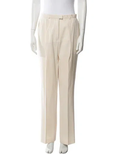 Pre-owned Escada Wool Wide Leg Pants In Neutral