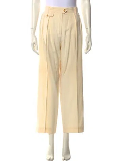 Pre-owned Escada Wool Wide Leg Pants In Neutral