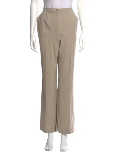Pre-owned Escada Wool Wide Leg Pants In Neutral