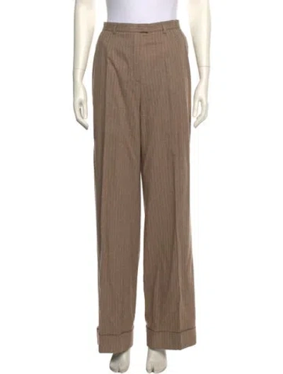 Pre-owned Escada Wool Wide Leg Pants In Neutral