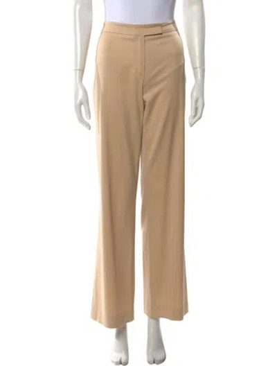 Pre-owned Escada Wool Wide Leg Pants In Neutral