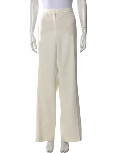 Pre-owned Escada Wool Wide Leg Pants In Neutral