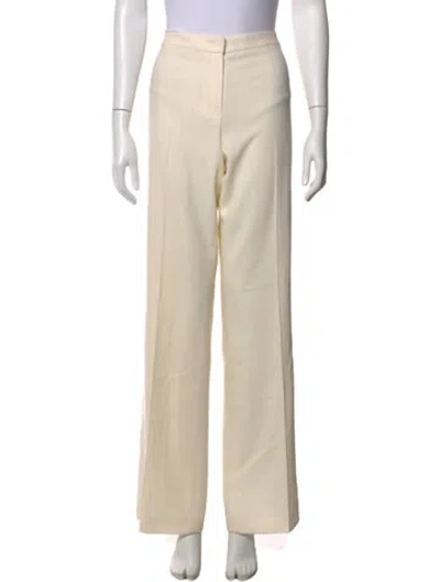 Pre-owned Escada Wool Wide Leg Pants In Neutral