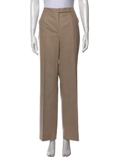 Pre-owned Escada Wool Wide Leg Pants In Neutral
