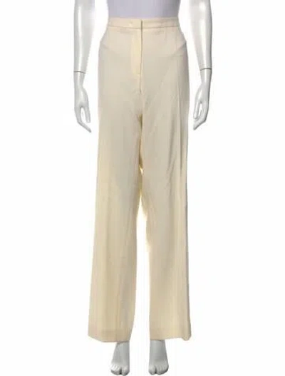Pre-owned Escada Wool Wide Leg Pants In Neutrals