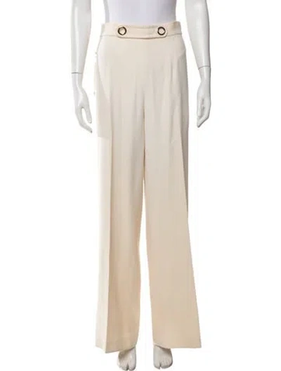 Pre-owned Escada Wool Wide Leg Pants In Neutrals