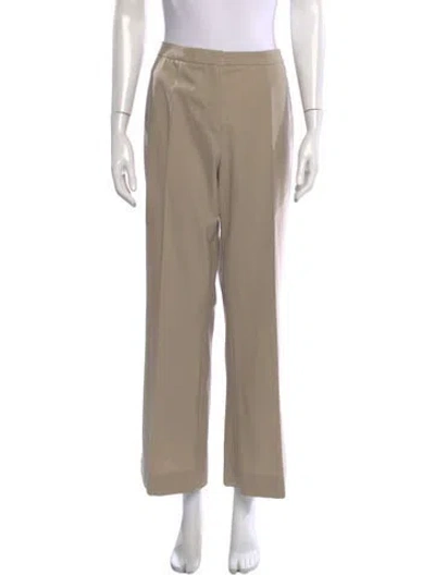 Pre-owned Escada Wool Wide Leg Pants In Neutrals