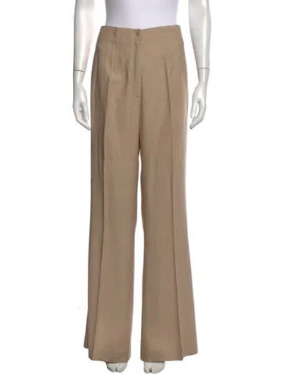 Pre-owned Escada Wool Wide Leg Pants In Neutrals