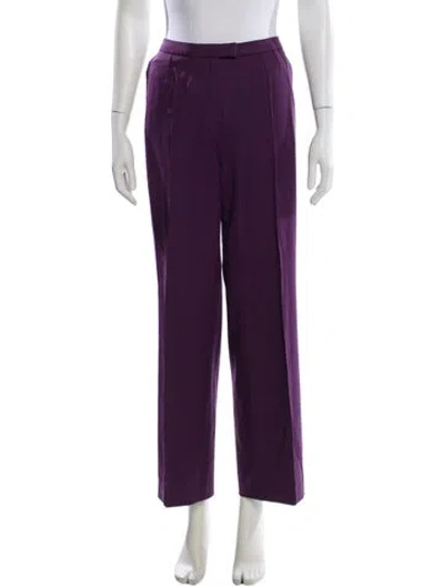 Pre-owned Escada Wool Wide Leg Pants In Purple