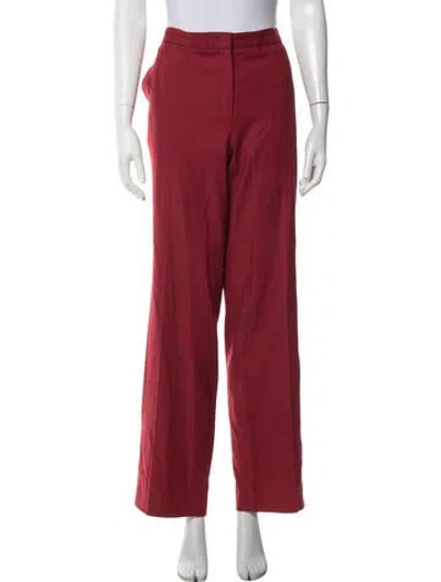 Pre-owned Escada Wool Wide Leg Pants In Red