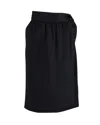 Escada Wrap Over Style Midi Skirt In Black Wool In Black