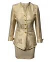Escada X Margaretha Ley Skirt Suit Set In Cream Cotton In White