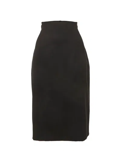 Pre-owned Escada Zip-up Pencil Skirt In Black