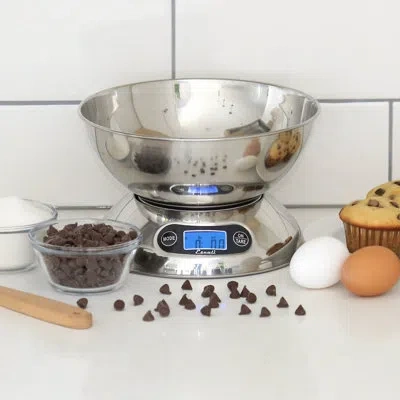 Escali Rondo Stainless Steel Digital Kitchen Scale With Bowl