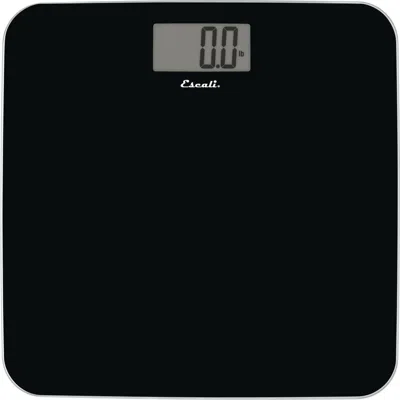 Escali Slim Glass Bathroom Scale In Black