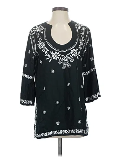 Pre-owned Escapada 3/4 Sleeve Blouse In Black