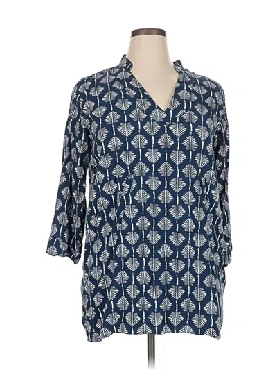 Pre-owned Escapada 3/4 Sleeve Blouse In Blue