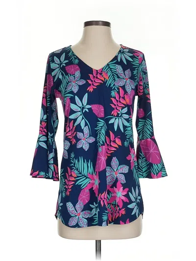 Pre-owned Escapada 3/4 Sleeve Blouse In Blue