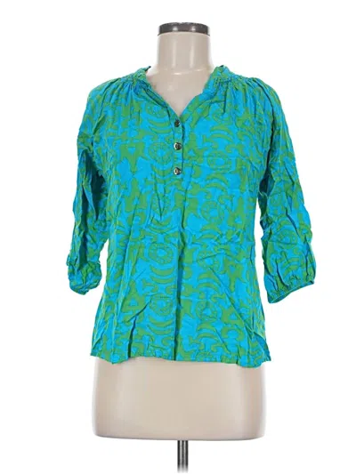 Pre-owned Escapada 3/4 Sleeve Blouse In Blue