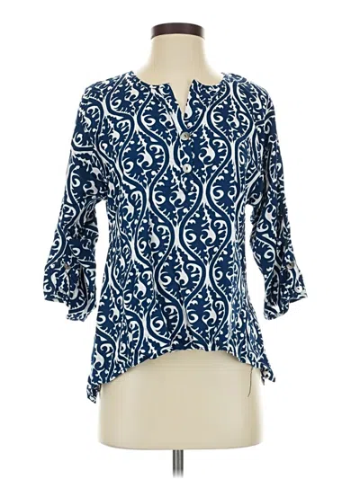 Pre-owned Escapada 3/4 Sleeve Blouse In Blue