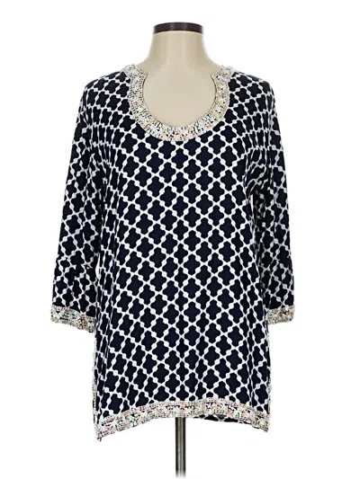 Pre-owned Escapada 3/4 Sleeve Blouse In Blue
