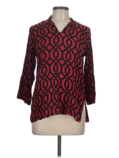 Pre-owned Escapada 3/4 Sleeve Blouse In Burgundy