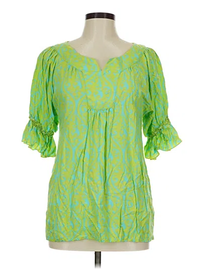 Pre-owned Escapada 3/4 Sleeve Blouse In Green
