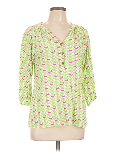 Pre-owned Escapada 3/4 Sleeve Blouse In Green