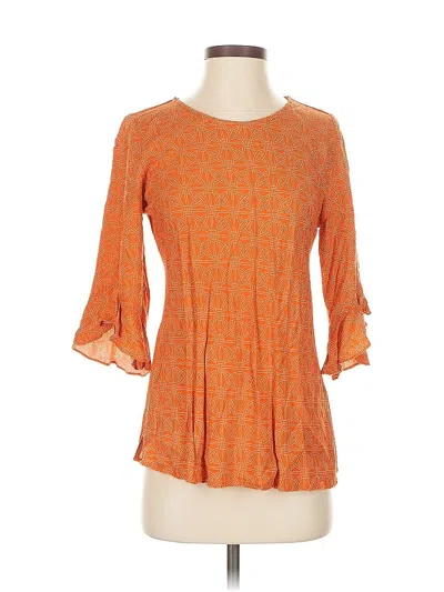 Pre-owned Escapada 3/4 Sleeve Blouse In Orange