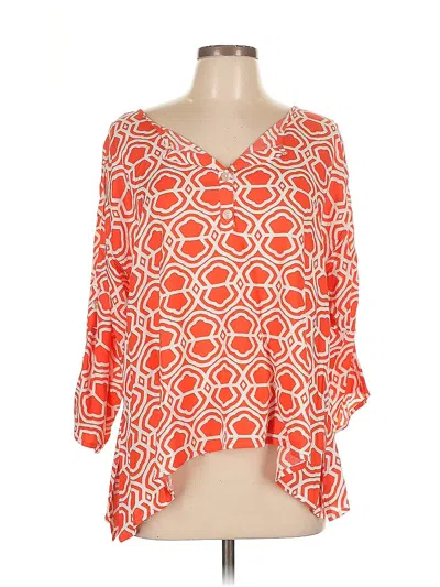 Pre-owned Escapada 3/4 Sleeve Blouse In Orange
