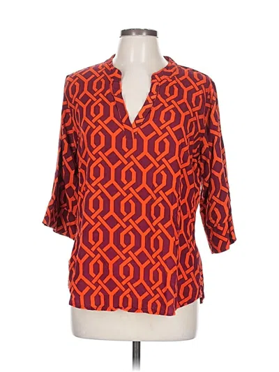 Pre-owned Escapada 3/4 Sleeve Blouse In Orange