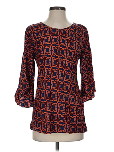 Pre-owned Escapada 3/4 Sleeve Blouse In Orange
