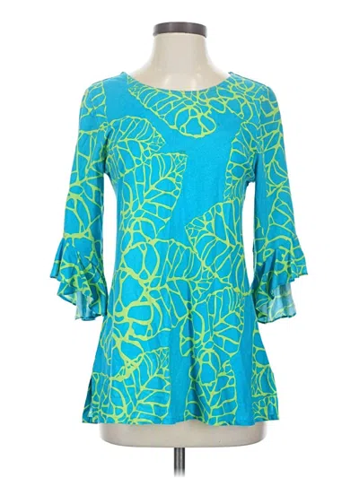 Pre-owned Escapada 3/4 Sleeve Blouse In Teal