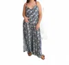 Escapada Hunter Wide Leg Pants In Navy Spiral Shell In Gray