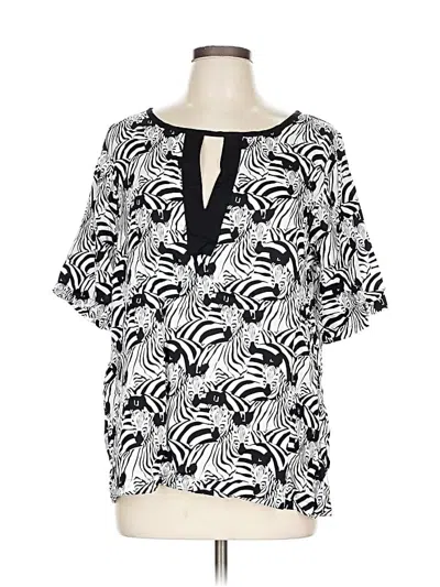 Pre-owned Escapada Short Sleeve Blouse In Black