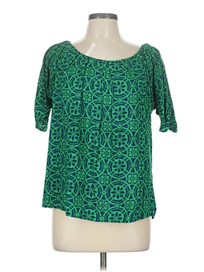 Pre-owned Escapada Short Sleeve Blouse In Green
