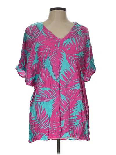 Pre-owned Escapada Short Sleeve Blouse In Teal