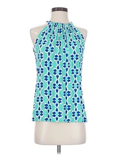 Pre-owned Escapada Tank Top Blue Halter Neckline Tops