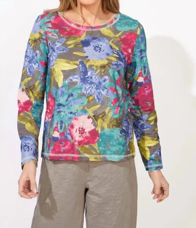 Escape By Habitat Botanical Blooms Perfect Layer Tee In Grey